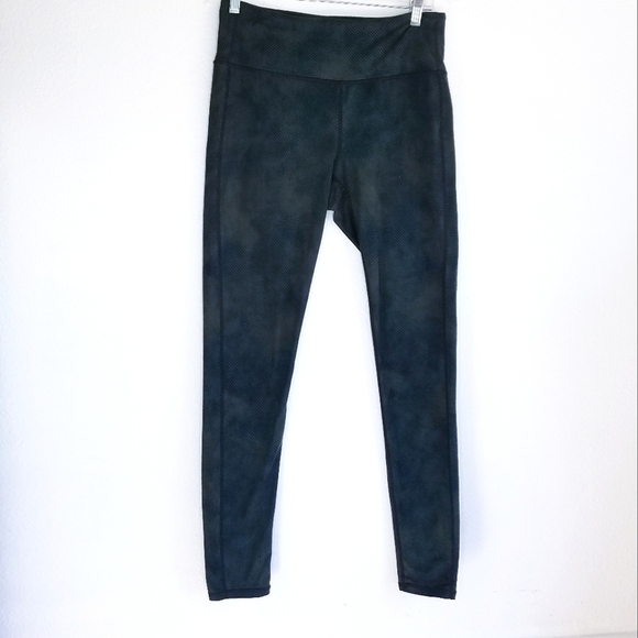 🌸 Athleta | Printed‎ Forest Green Full Length Leggings M - Picture 1 of 6